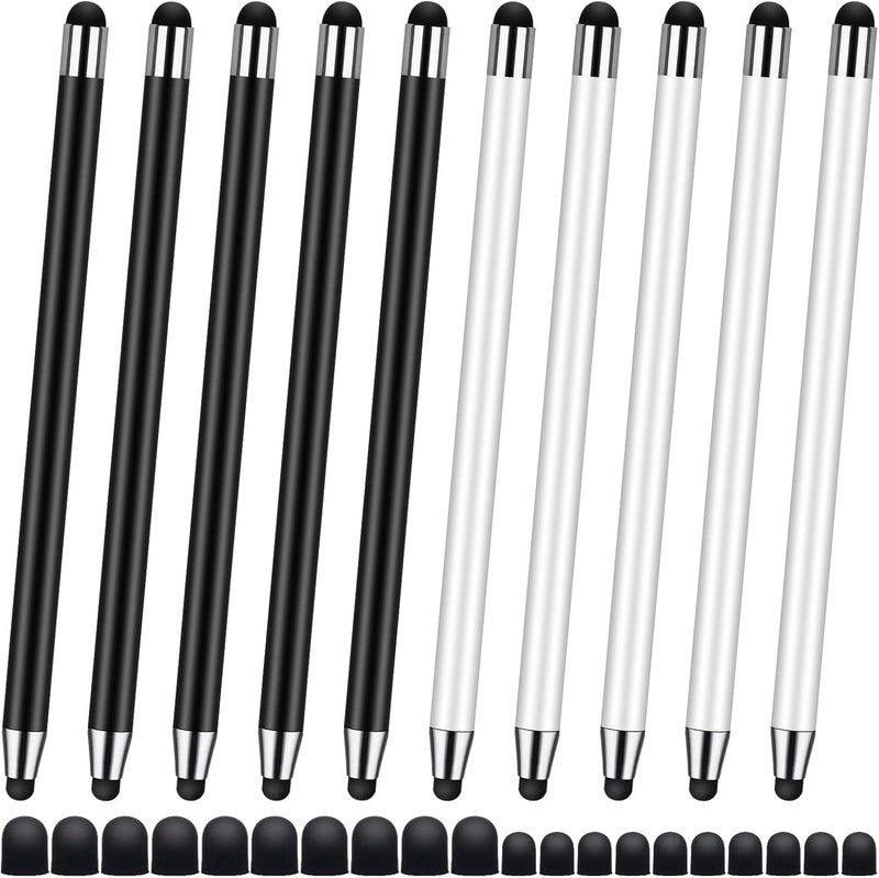 SLKIJDHFB Stylus Pen [10 Pack] Universal Capacitive Touch Screen Pens for iPad/iPhone/Smartphones and Tablets,Compatible with All Capacitive Touch Screen(10 Black/White) - Image 1